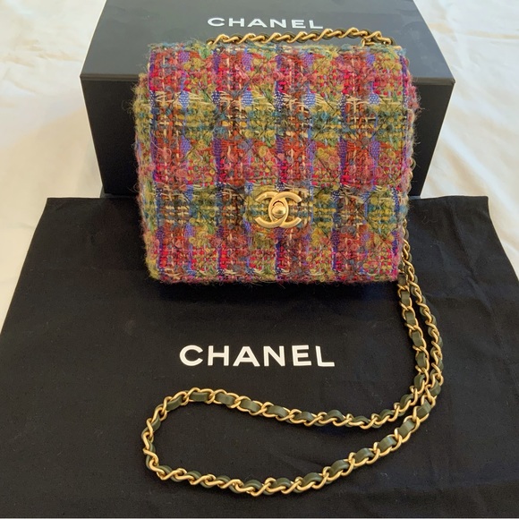 Chanel Quilted Tweed Mini Classic Square Single Flap Bag - Picture 11 of 11